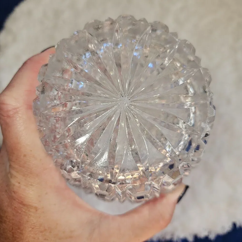 Button and Cane Crystal Decanter 1950-1970's